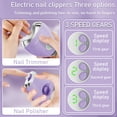 thumbnail image 4 of Aorsher 2 In 1 Electric Nail Clippers for Seniors Adult, 3 Speeds Mango Rechargeable Nail Clipper with Led Light and Storage, Low Noise, Smooth Nail Effect, Safe Use, 4 of 13