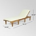 thumbnail image 4 of Allison Teak Finish Acacia Wood Chaise Lounge With Cushion, 4 of 8
