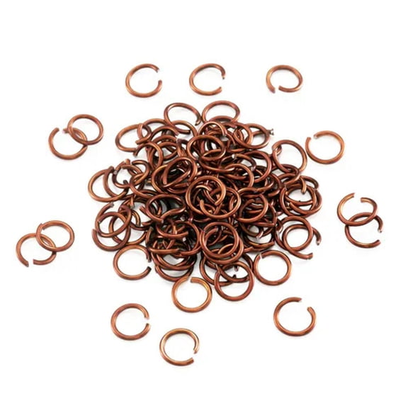 U8MO 430pcs Unsoldered Aluminum Open Jump Ring Loop Jewelry Findings Colorful 6x0.8mm-Sienna