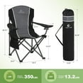 thumbnail image 2 of LET'S CAMP Oversized Outdoor Folding Camping Chair, Heavy Duty Arm Chair with Cup Holder and Storage Bag, 350 LBS Weight Capacity, Grey, 2 of 18