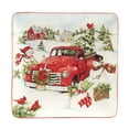 thumbnail image 2 of Certified International  Red Truck Snowman 10.25" Dinner Plates, Set of 4, 2 of 5