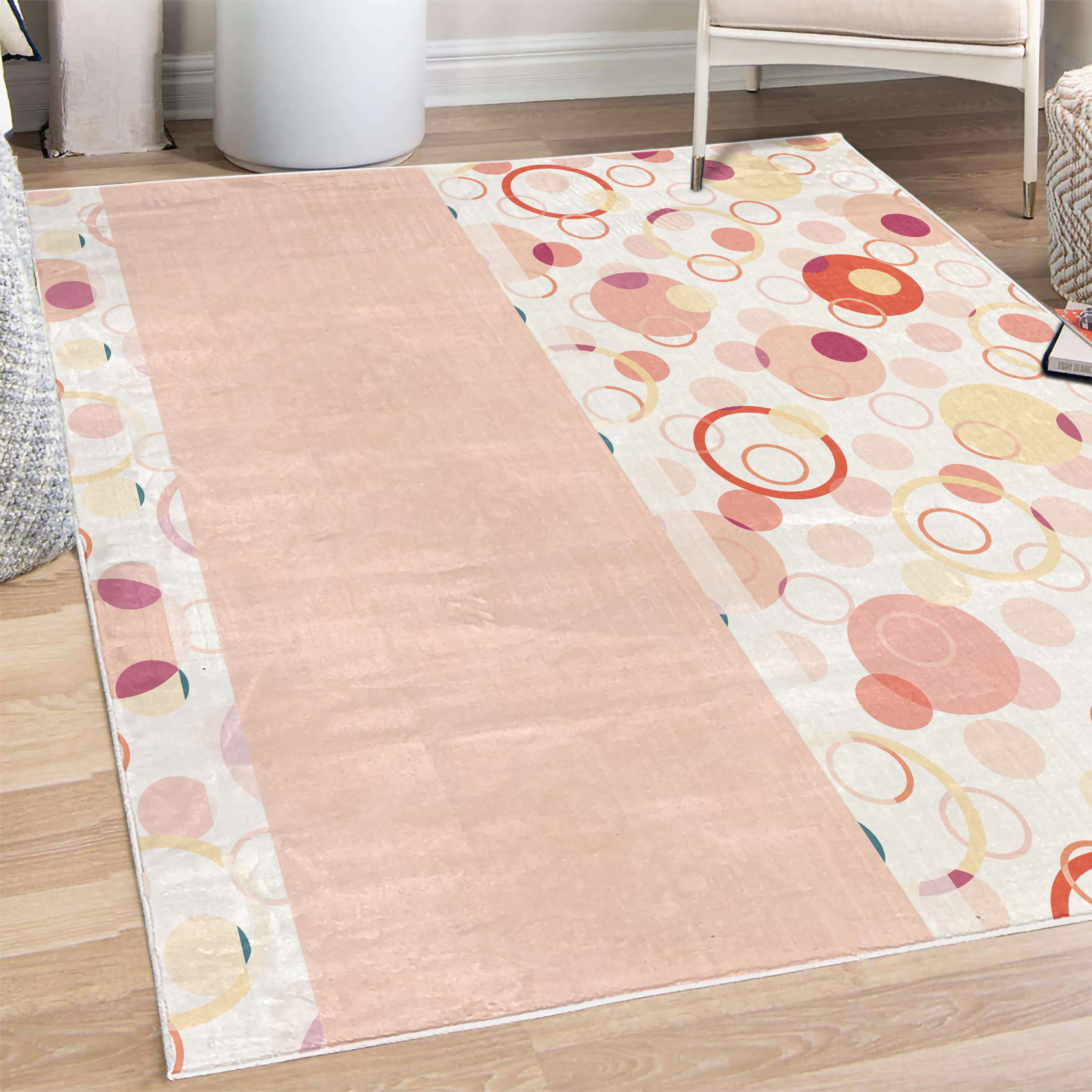 Abstract Decorative Rug, Circular Shaped Round Interlace Forms ...