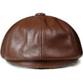 thumbnail image 3 of CoCopeaunts Newsboy Cap Retro Octagonal Genuine Leather Hat Beret Student Tongue Cap Snapback Caps for Men, 3 of 8