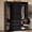 Black, variant on UGTOO Walnut 4-Door Wardrobe with 3 Drawers & Adjustable Shelves – Anti-Tip Design, Easy Assembly (2-Package Delivery)