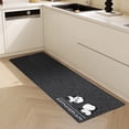 thumbnail image 4 of Alfombrilla de cocina, antideslizante, resistente a las manchas, reductora de fatiga, diseño ergonómico, absorbente de agua, patrón de rayas, fibra de poliéster negra con respaldo de TPE, 4 of 6