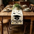 thumbnail image 5 of Elegant Graduation Table Runner, Black and Gold Foil Bachelor Cap Decor, Long Disposable Table Cover for Graduation Party Dessert Table and Celebration Buffet, 5 of 6