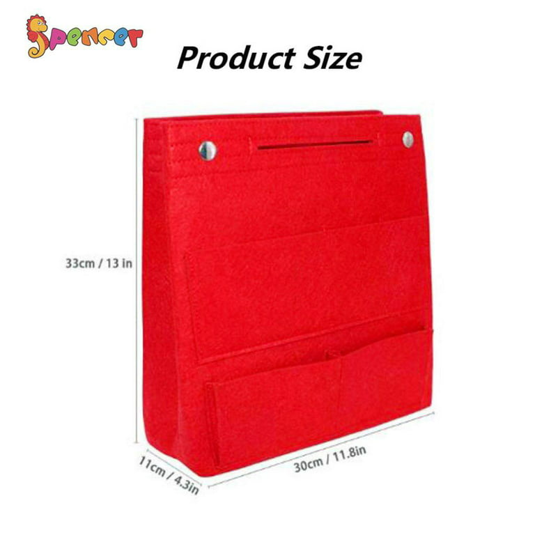Spencer Felt Insert Purse Organizer Bag In Bag Handbag Compartment Bag  Makeup Cosmetic Pouch Storage Tote Bag M,Red 