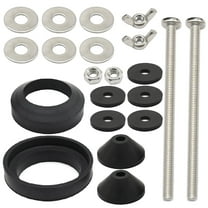 Universal 2 Kinds Gasket & 4 Pieces 5/16"×3.15" Bolts, Toilet Tank to Bowl Replacement Set, Fits Most 2-3 Inch Flush Valve Openings