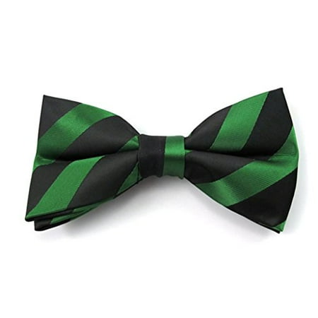 Forest Solid Color Tonal Stripe Clip on Bow Ties