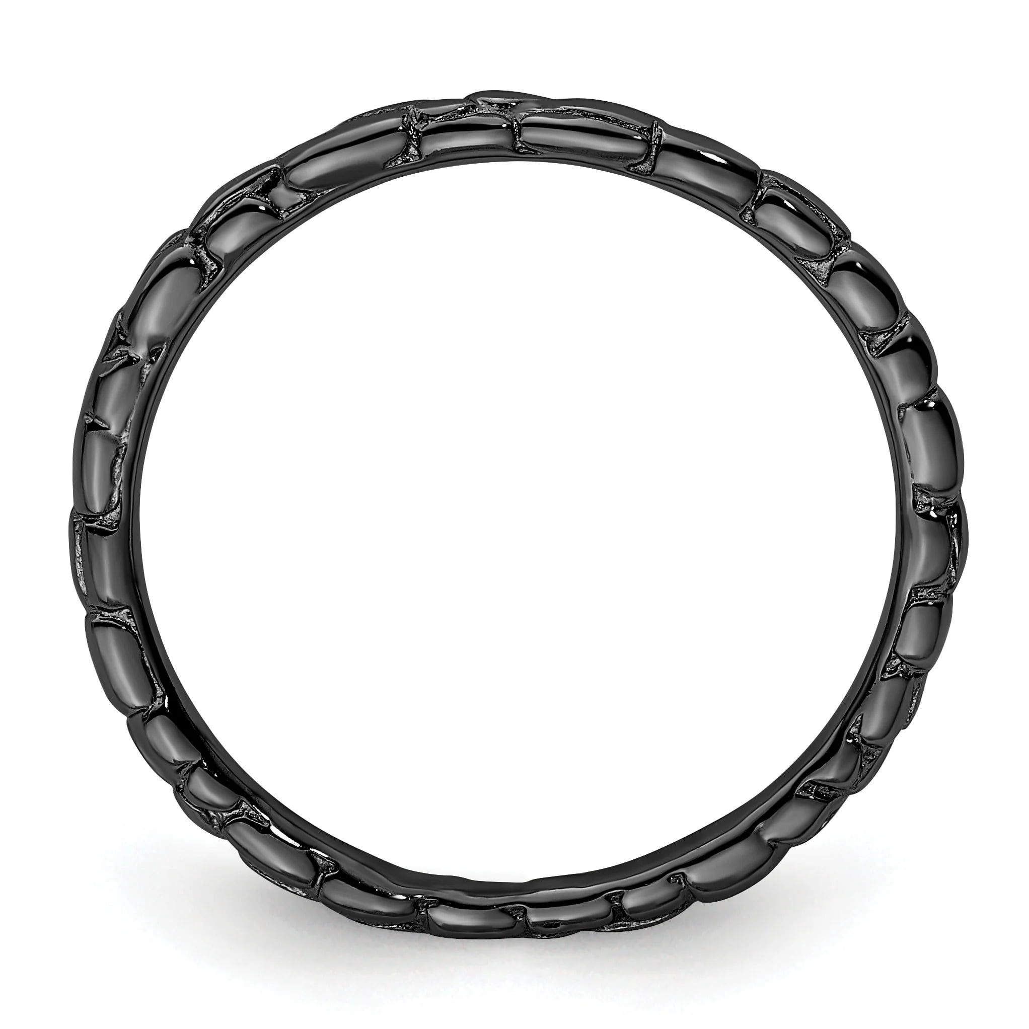 Sterling Silver Black-Plated Twisted Ring