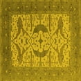 thumbnail image 1 of Ahgly Company Machine Washable Indoor Square Oriental Yellow Industrial Area Rugs, 7' Square, 1 of 4