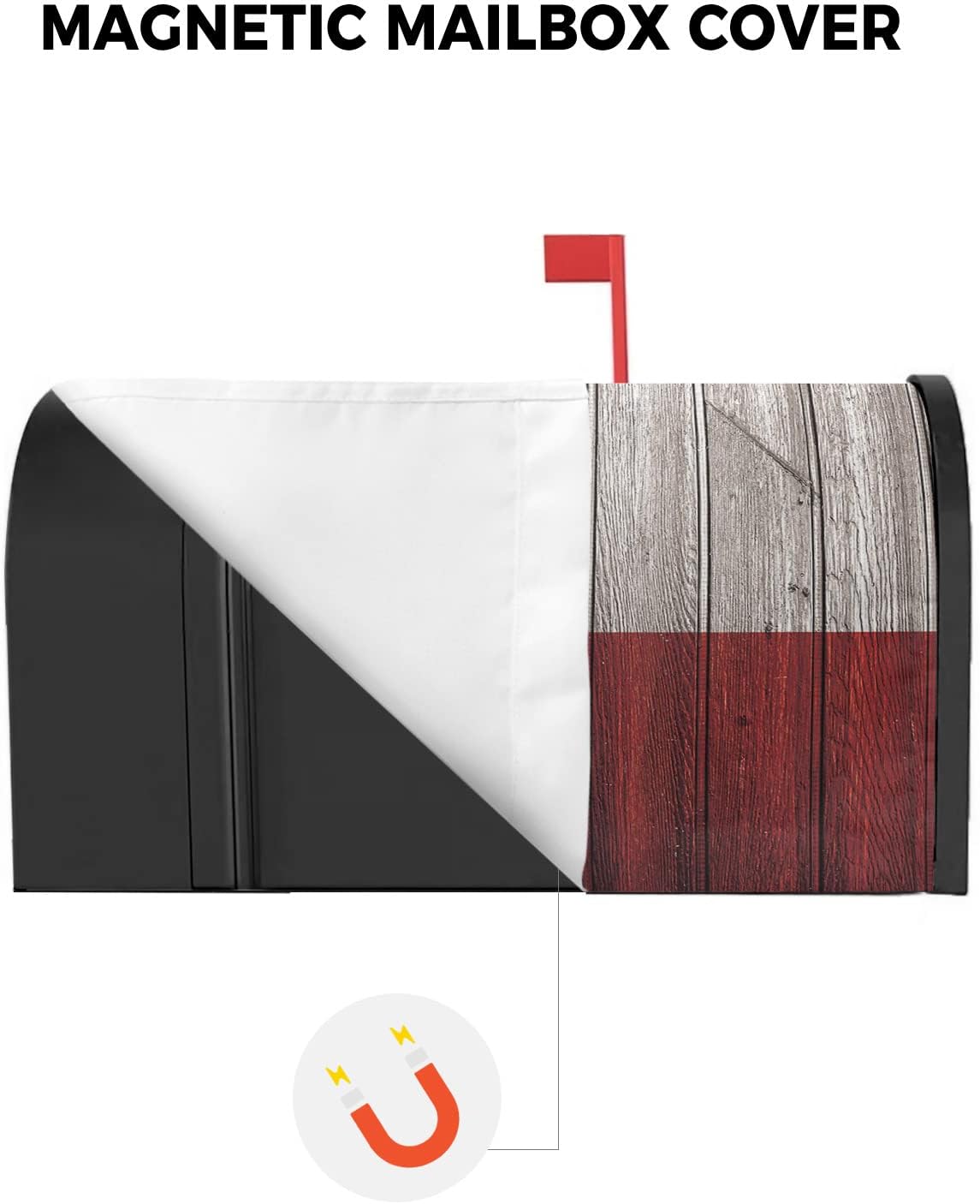 Mailbox Cover Magnetic Mailbox Wraps, Vintage Wood Texas Flag Mailbox Covers Standard Size 18x21 Inch Mail Wrap Post Letter Box Decoration for Outdoor Gardern Yard
