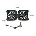 thumbnail image 2 of Ikohbadg Portable Folding Laptop Cooling Pad Mini Portable Folding Foldable USB Dual Fan Cooler Cooling Pad Laptop Cooling Mat Mini USB Fan Cooling Fan Pad Portable Laptop Cooler Black, 2 of 6