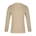thumbnail image 5 of VBTAPA Men's Long Sleeve Knitted T-shirt Soft Comfortable Long Sleeve Crewneck Pullover Tops Solid Undershirt Lightweight Base Layers Thermal Underwear 2026 Khaki S, 5 of 7