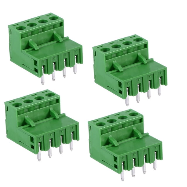 KAKOWELY terminal blocks pcb Pluggable PCB Terminal Blocks Plug Connector 5.08MM 4 Straight Needle Looper 2EDG Socket PCB Connector0.79"X0.79"X0.59"