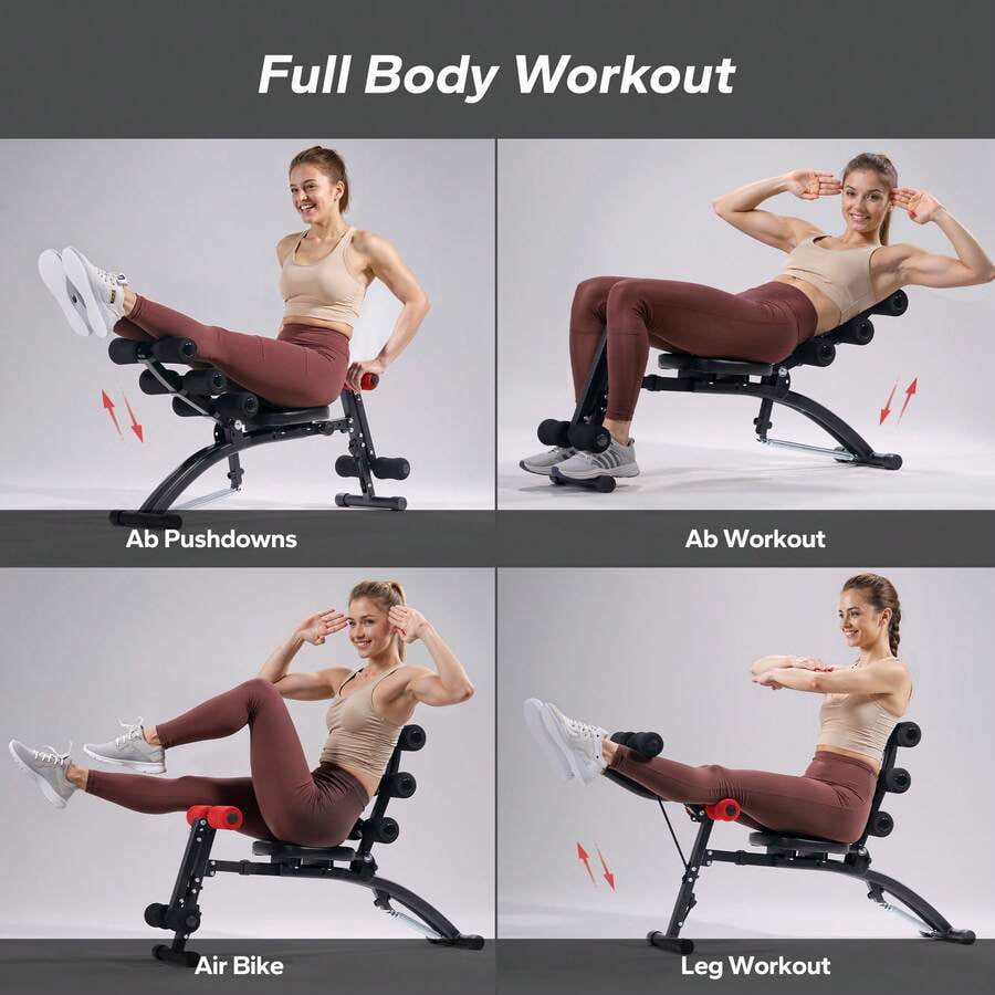 Multi-Functional Adjustable Ab Trainer, Ab Workout Bench For Home Gym, Sit Up Machine For Abdominal, Exercise Chair For Full Body Workout