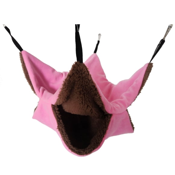 Jinsinto Bird Nest Double Layer Hanging Hammock Bed Toy for Parrot Parakeet Cockatiel African Grey Finch Hamster Rat Gerbils Chinchilla(Pink)