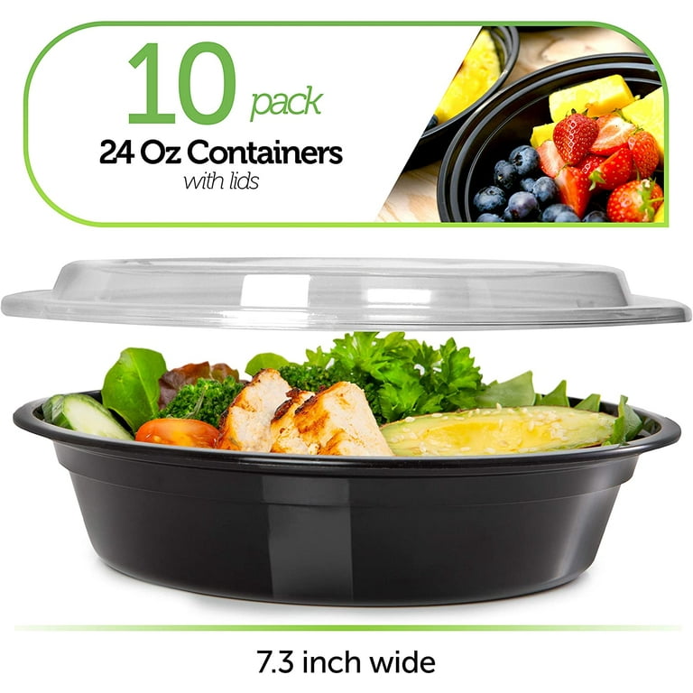 Prep Naturals 2 Compartment 24oz Glass Meal Preparation Containers