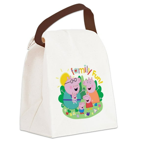 CafePress - Peppa Pig: Family Fun! - Canvas Lunch Bag with Strap Handle