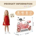 thumbnail image 3 of Track Seven 12V Ride on Motorcycle, 2-Seater Electric Motorcycle with Dual Motor, 3 Wheels Motorbike with Bluetooth, LED Lights, Storage Box, Front Hook, Ride on Toy Car for Kids Aged 3+, Pink, 3 of 7