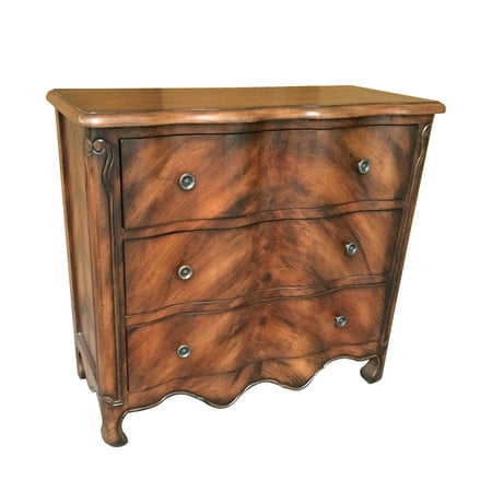 Stephens Three Drawer Chest Brown Faux Tiger Wood Finish 33 1 2