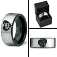 thumbnail image 4 of Tungsten Love You Heart Band Ring 8mm Men Women Comfort Fit Brushed Gray Flat Cut Black Polished, 4 of 4