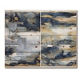 thumbnail image 3 of Designart 'Gold and Dark Blue Abstract II' Modern Print on Natural Pine Wood, 3 of 5
