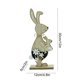 thumbnail image 2 of Pieza Decorativa de Madera de las Figuras de los Conejos de Pascua Conejo Lindo Cabalgando con un Ornamento de Madera de la Figurada de los Animales de la Cesta 12 * 5 * 30cm, 2 of 7