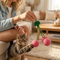 thumbnail image 5 of Hanging Sisal Fruit Cat Toy Ball with Rope, Long-Lasting Triple Hanging Balls for Indoor Cat Boredom Relief and Play, Pink, 5 of 5