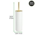 thumbnail image 7 of mDesign Plastic Toilet Bowl Brush and Holder - 2 Pack - White/Gold, 7 of 7