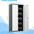 thumbnail image 3 of Locking Metal Storage Cabinet | Home or Garage Storage with 2 Doors | Detachable Rubber Casters | Protects Items from Loss, 3 of 6