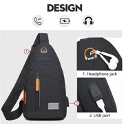 Crossbody Bag Men’s Waterproof Chest Backpack | Lightweight Cloth Shoulder Sling | 12 in Spacious Outdoor Travel Messenger