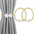 thumbnail image 1 of LAICAIW 2 Pack Embrasses Magnétiques pour Rideaux, Embrasses Décoratives pour Rideaux de Fenêtre (Or), 1 of 6
