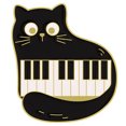 thumbnail image 1 of Broche Chat Jouant du Piano Notes Mignon Accessoire de Mode Polyvalent pour Femmes Filles Amateurs de Jazz, 1 of 3