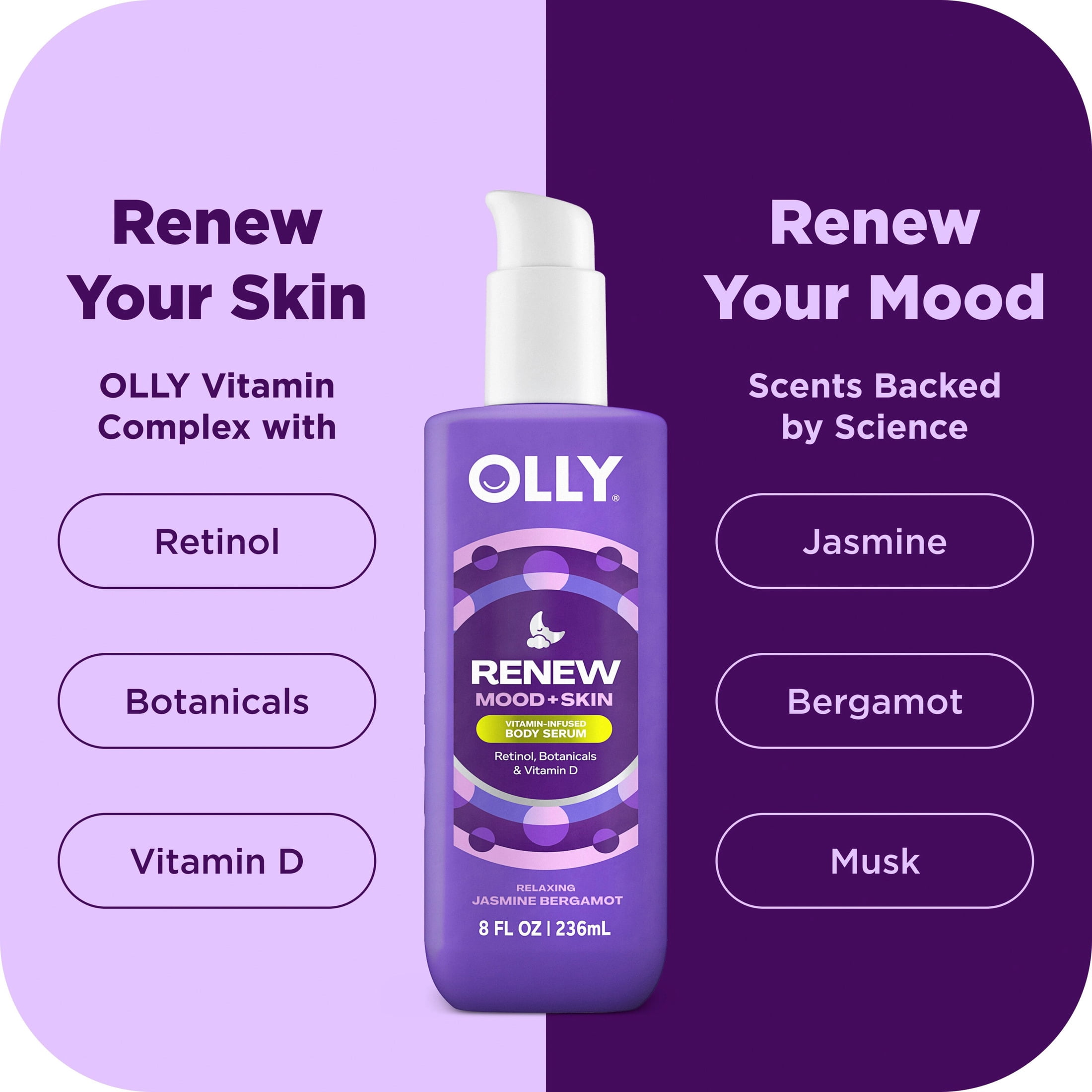 (6 pack) OLLY Body Serum Renew With Retinol  ,8 fl oz