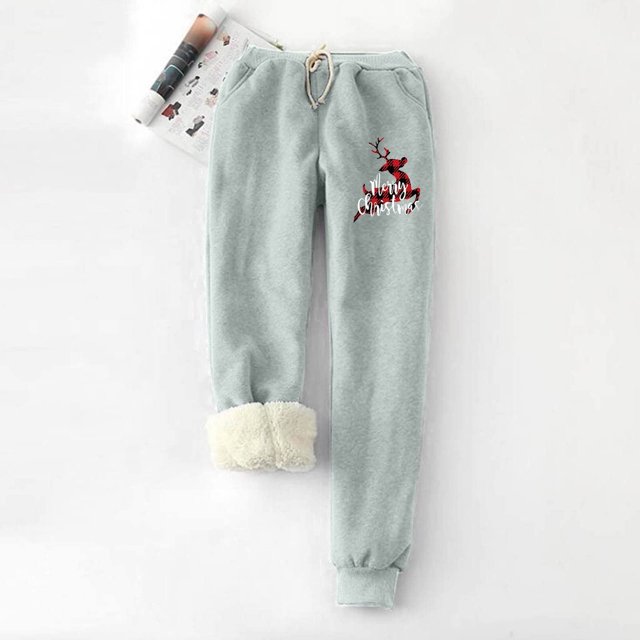 Qertyioot 2024 Nouvel An Réinitialisation Mode Femme Décontractée Imprimée Taille Haute Garde au Chaud Pantalons Longs Leggings