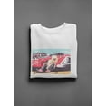 thumbnail image 3 of Blond Girl And Racing Car Sweatshirt Women -Image by Shutterstock, Female x-Large, 3 of 4