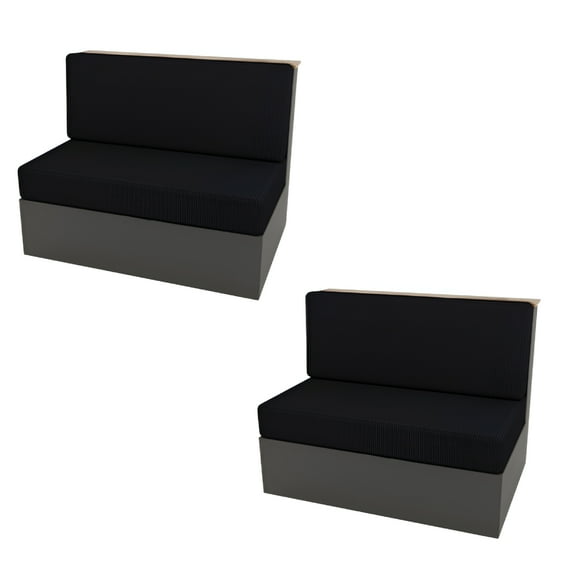 AUQ RV Dinette Cushions Covers RV Couch Cover RV Dinette Seat Covers RV Booth Seat Cover Loveseat Sofa Slipcover for RV Camper Car Bench 2 Backrest Cover and 2 Bench Cover (Black)