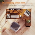 thumbnail image 3 of ODK 47 Inch Small L Shaped Desk w/ Shelves and Monitor Stand, Rustic Brown, 3 of 7