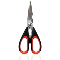 Premium Kitchen Shears by Better Kitchen Products, 8.5", All Purpose Stainless Steel Utility Scissors, Heavy Duty Scissors, Meat Scissors, Poultry Shears, Multipurpose for Culinary Prep(1PK-Black/Red)