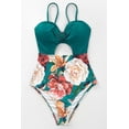 thumbnail image 5 of Femmes Floral V Cou Découpe Bretelles Réglables une Pièce Maillot de Bain, 5 of 5