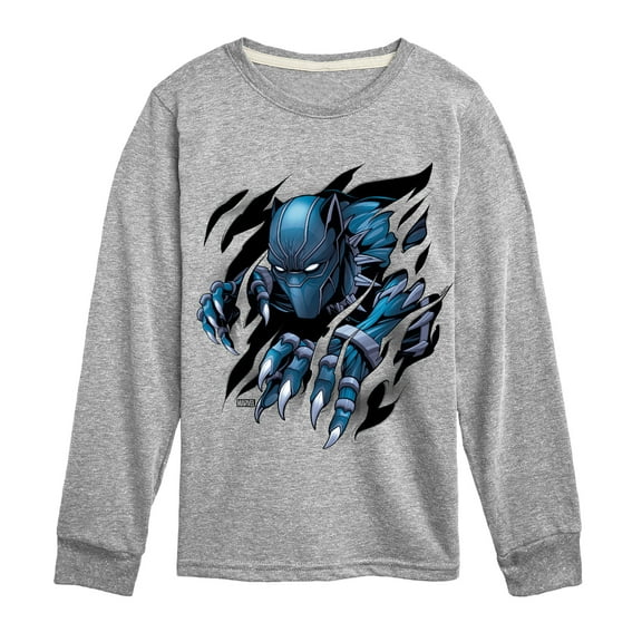 Marvel Black Panther - Rip Through Shirt - Toddler And Youth Long Sleeve Graphic T-Shirt