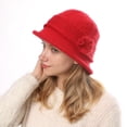 thumbnail image 6 of Women Winter Knit 1920s Vintage Bucket Bowler Hat Round Brim Warm Hat, 6 of 6