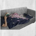 thumbnail image 5 of Floral Soft Flannel Fleece Throw Blanket, Side Portrait of a Female with Blooming Flowers and Butterflies, Cozy Plush for Indoor and Outdoor Use, 70" x 90", Multicolor, by Ambesonne, 5 of 5