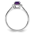 thumbnail image 2 of Sterling Silver Rhodium-plated Diamond & Amethyst Ring QR3091AM, 2 of 5