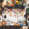thumbnail image 6 of Fall Orange Pumpkin Placemats Set of 1 Fall Leaf Yellow Flowers Thanksgiving Harvest Heat Insulated Linen Place Mats, Washable Stain-Proof Table Mats for Dining Tables Holiday Decor 13x19inch, 6 of 9