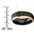 thumbnail image 4 of Metal Masters Men Tungsten Two-Tone Wedding Band Black Rosegold-tone Eternity Ring Cz Comfort-Fit, 4 of 6