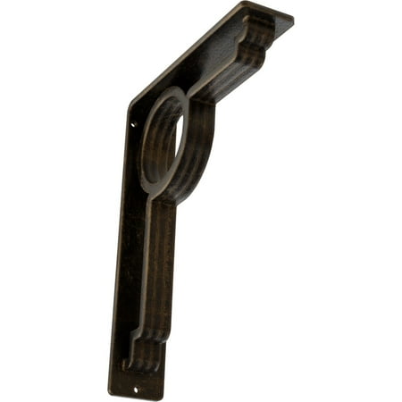 

Ekena Millwork 2 W x 7 1/2 D x 10 H Maria Wrought Iron Bracket (Triple center brace) Antiqued Brass