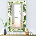 thumbnail image 3 of DESIGN ART Designart 'Tropical Leaves Green' Bohemian and Eclectic Mirror - Printed Wall Mirror 23.7 in. wide x 31.5 in. high, 3 of 5