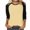 QFX1-Beige, variant on Meichang 3/4 Length Sleeve Women Tops Dressy Casual Color Block Raglan Blouses Loose Fit Crew Neck Business Work Shirts Baseball T Shirts